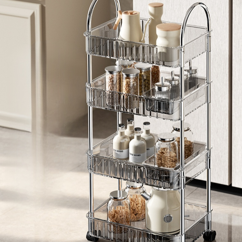 이동식 수납 선반 선반 아크릴 다층 가정용 이동식