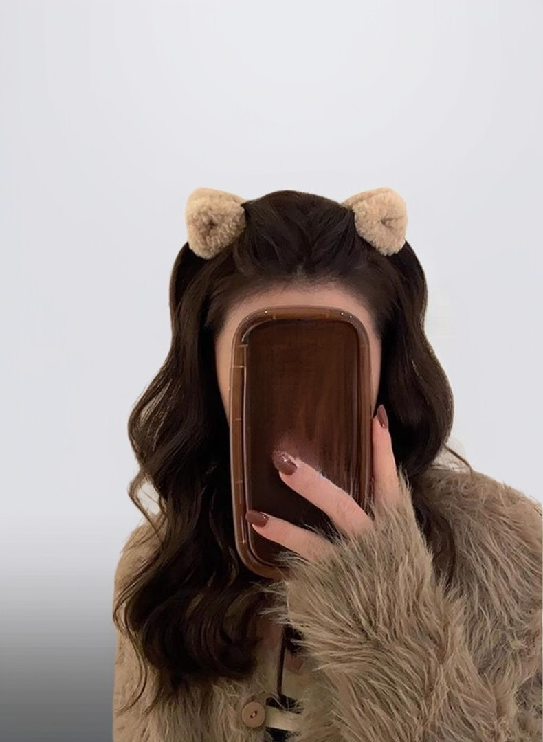 時尚毛絨耳朵小抓夾近拍