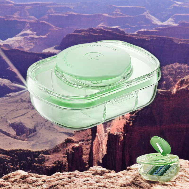 휴대용약통 다용도분약기 밀폐방습 휴대용가위약통 1분 2커터