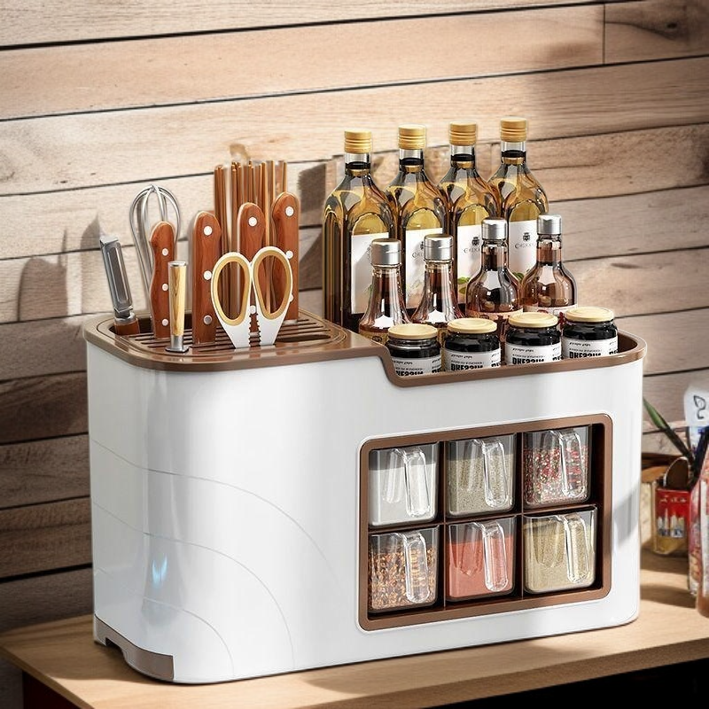 キッチン調味料ボックスと箸収納ラック