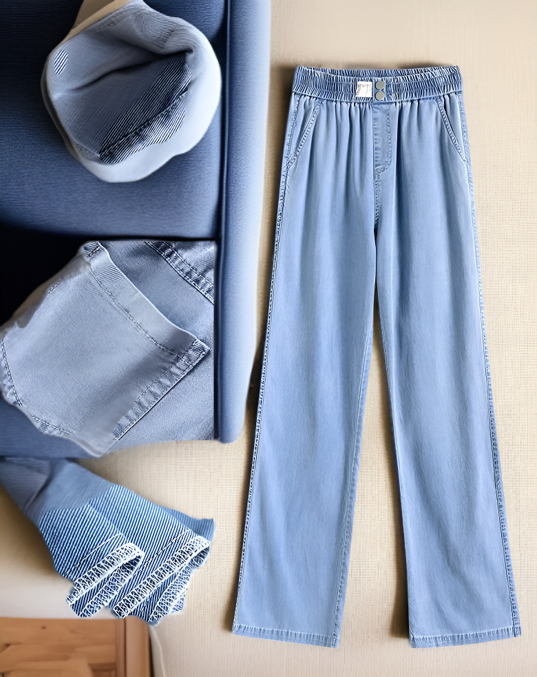 와이드 핏 청바지 앞면 이미지