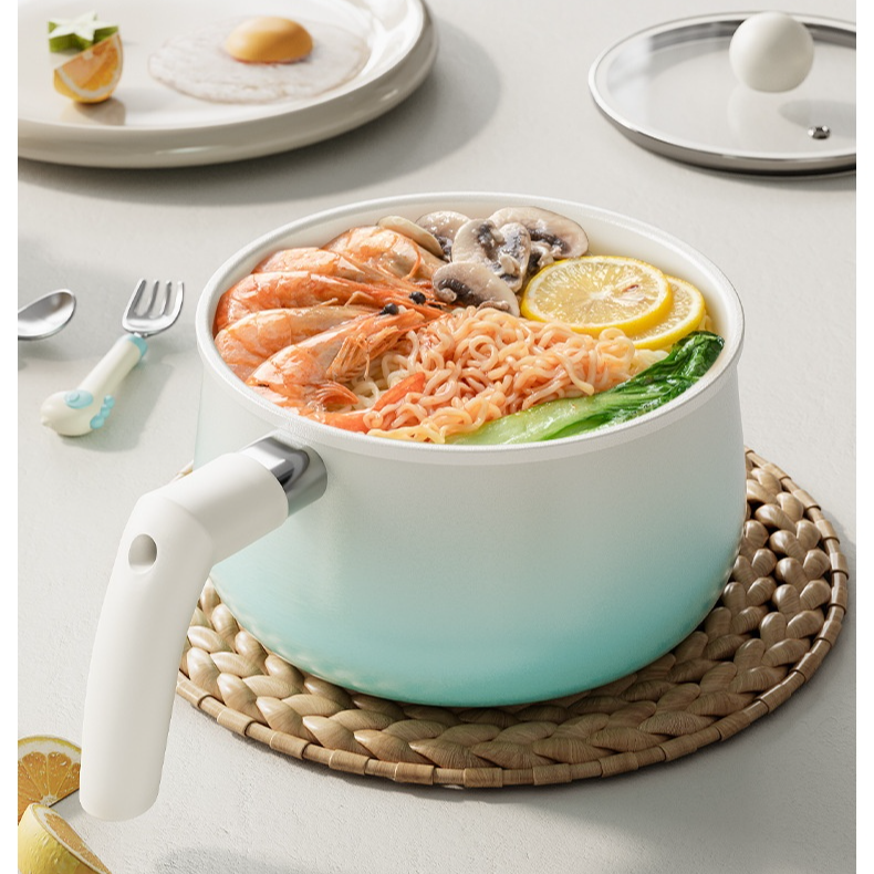 漸變藍無氟陶瓷塗層牛奶鍋