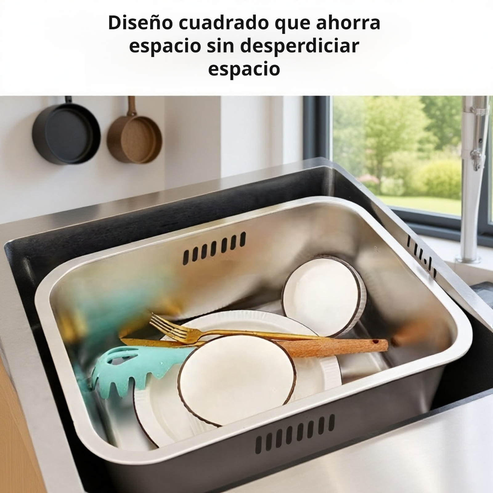 Cesta de drenaje de acero inoxidable para platos y verduras