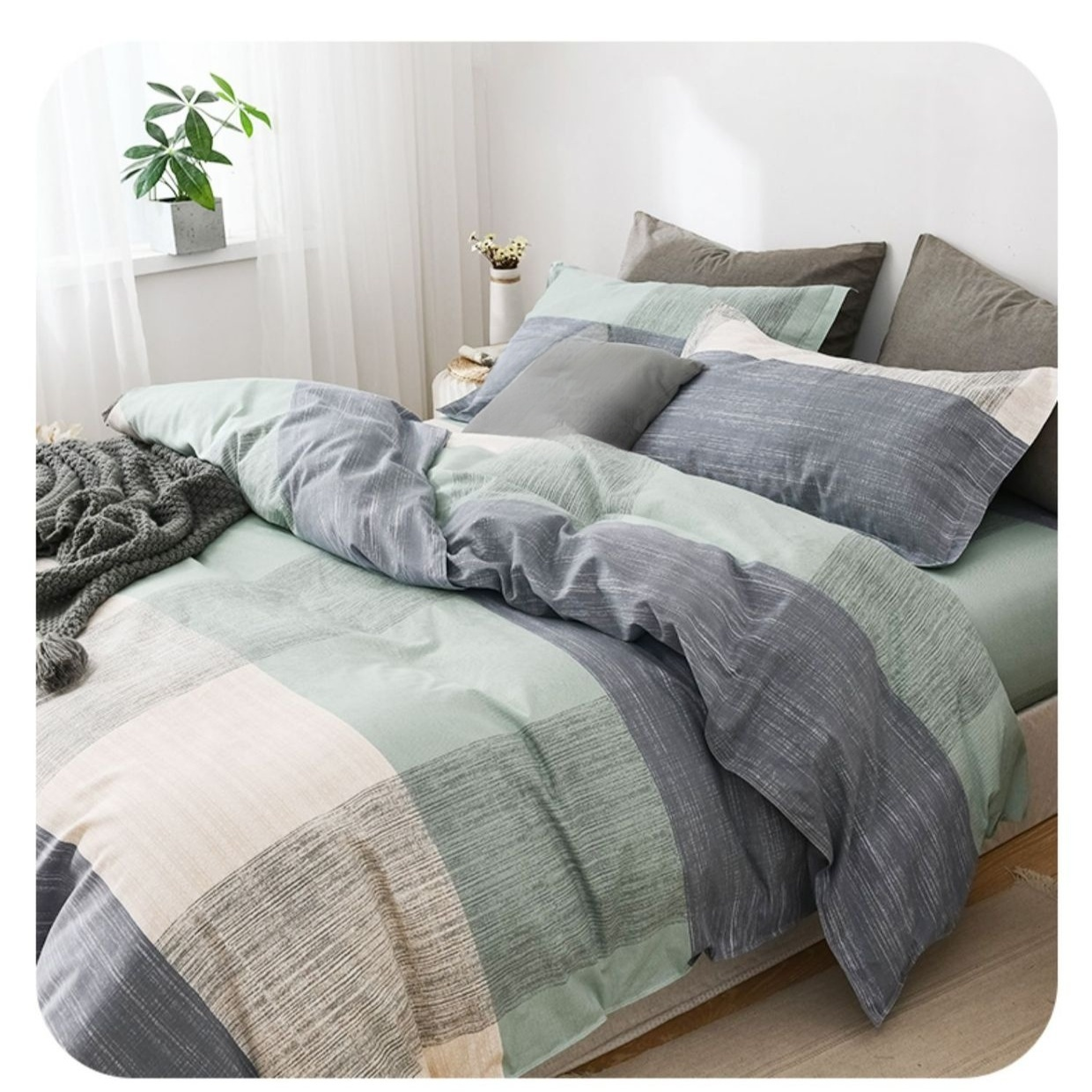Juego de sábanas, funda de edredón y cubrecolchón para otoño e invierno