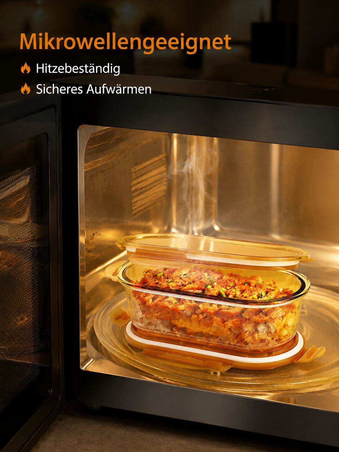 -[Must-have für den Fettabbau] Bernsteinfarbene, hochhitzebeständige Lunchbox mit hohem B