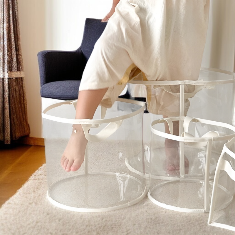 대용량 투명 수납 바구니 장난감 간식 잡동사니 수납 바구니 휴대용 대용량 수납 바구니