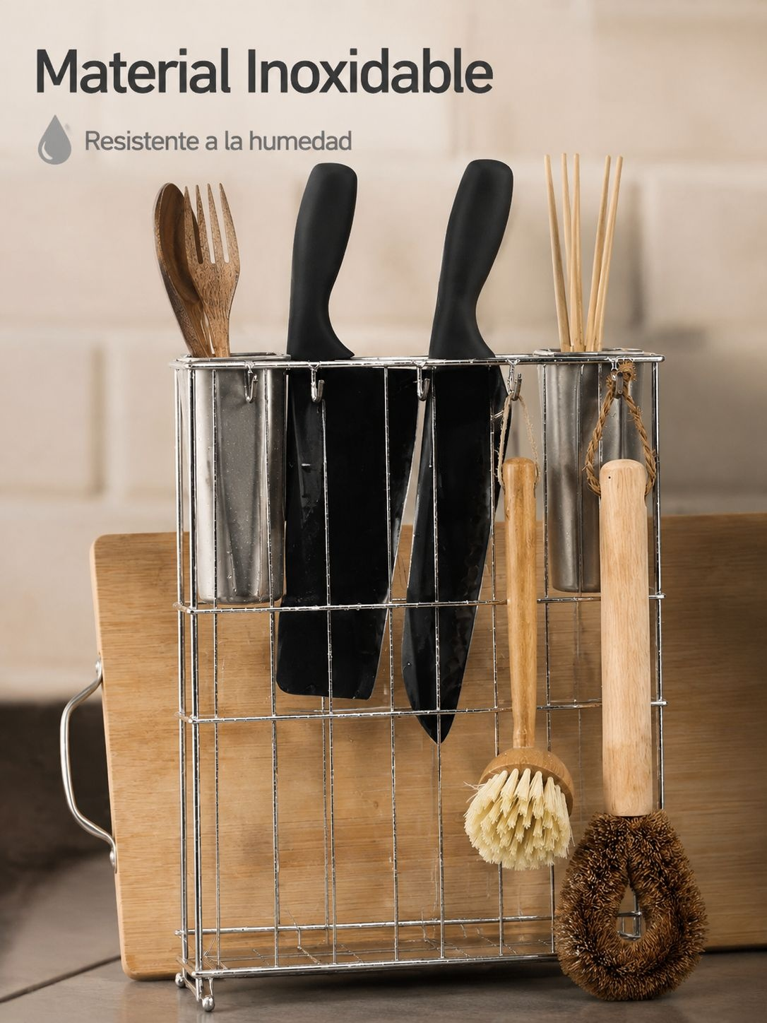 Soporte compacto para cucharas ideal para cocinas pequeñas
