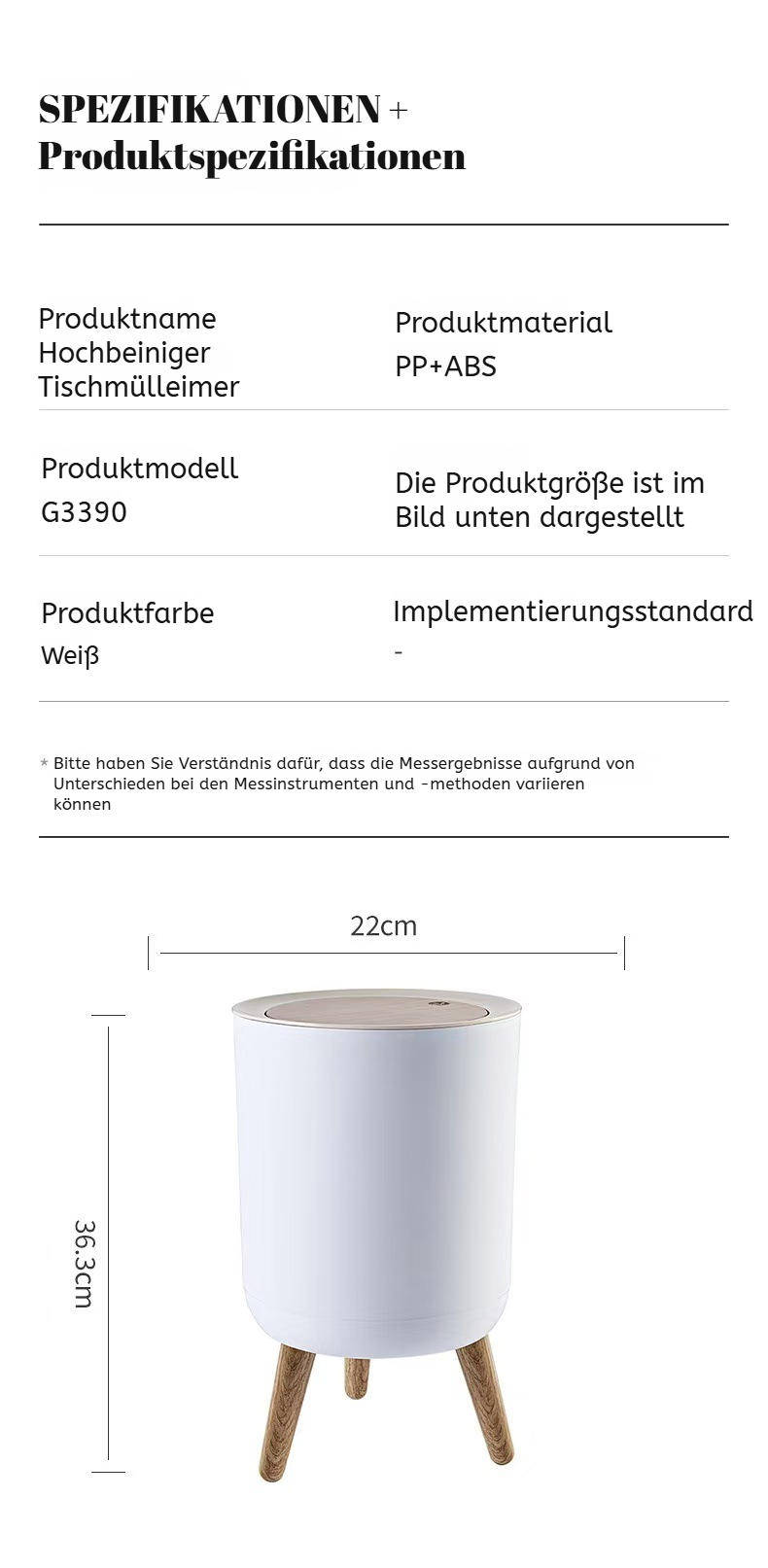 Design Mülltonne aus Holz für einfache Müllentsorgung