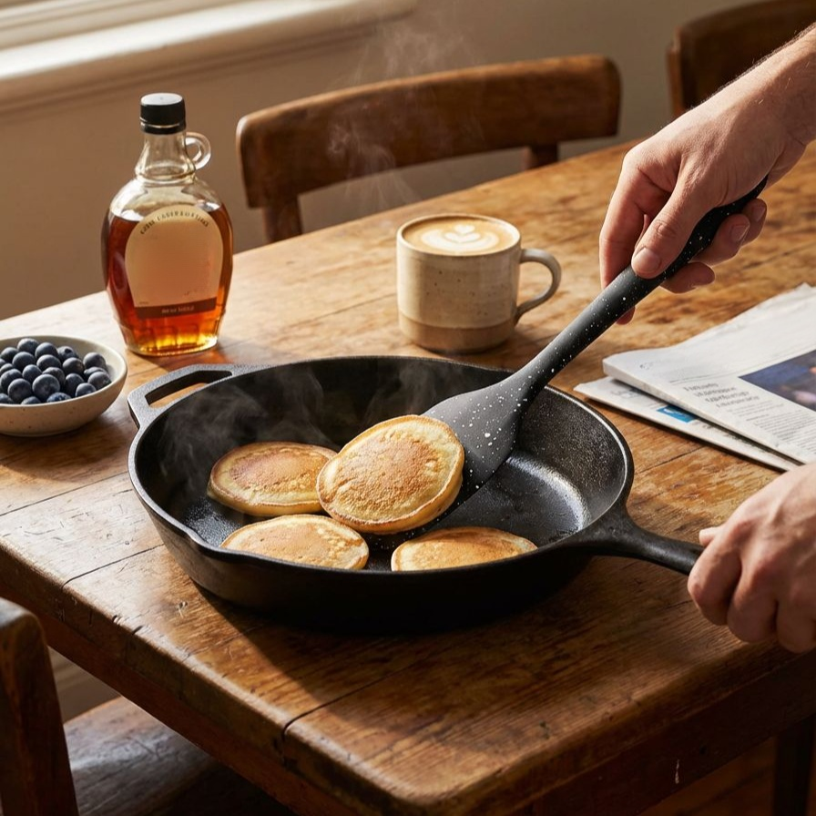 Easy to clean black silicone butter scraper