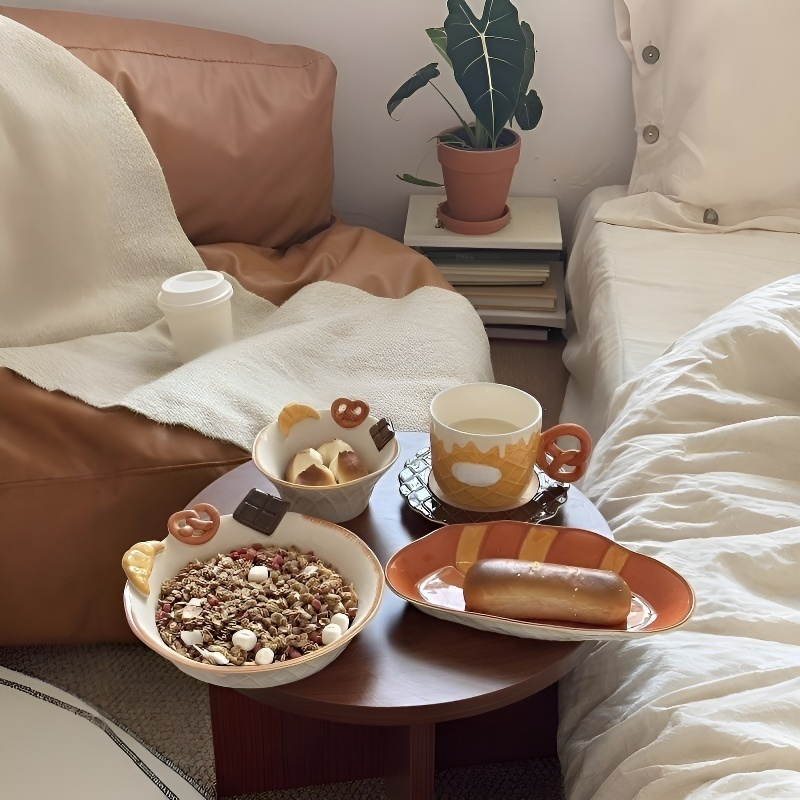 Juego de taza y platillo de café para el hogar