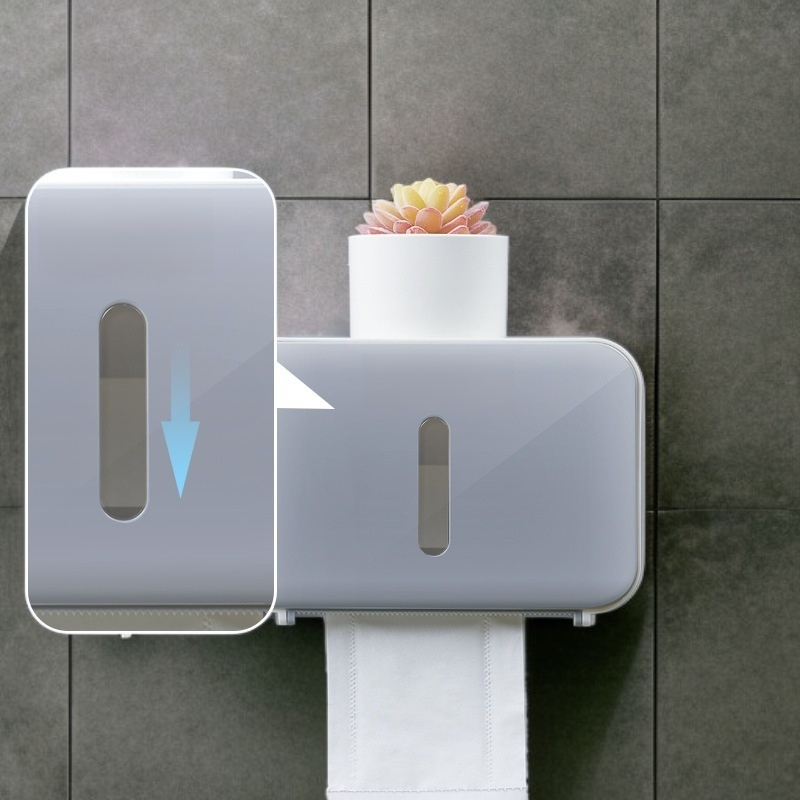 벽걸이형 무타공 방수 화장지 케이스 욕실 휴지함 화장실 선반 롤페이퍼 박스