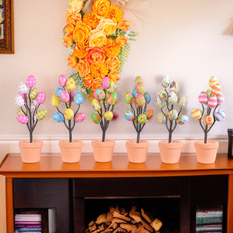 Osterdekoration Künstliche Mini-Eier im Cartoon-Stil für den Schreibtisch