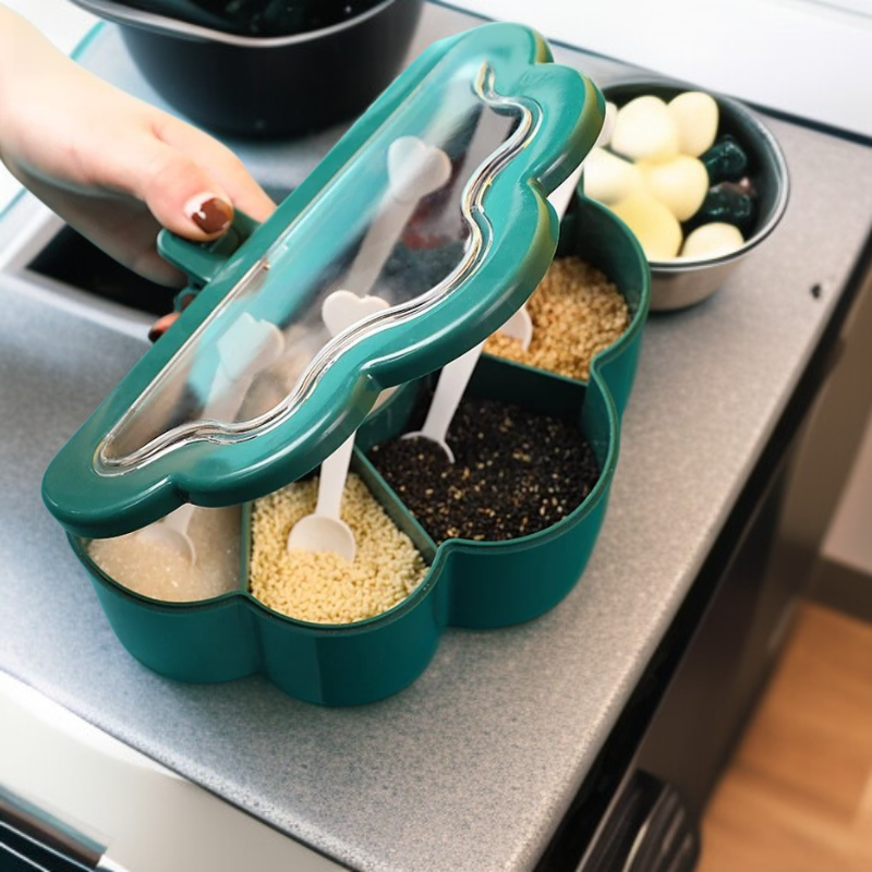 주방 콤비네이션 올인원 양념통 세트 플라스틱 가정용 소금통