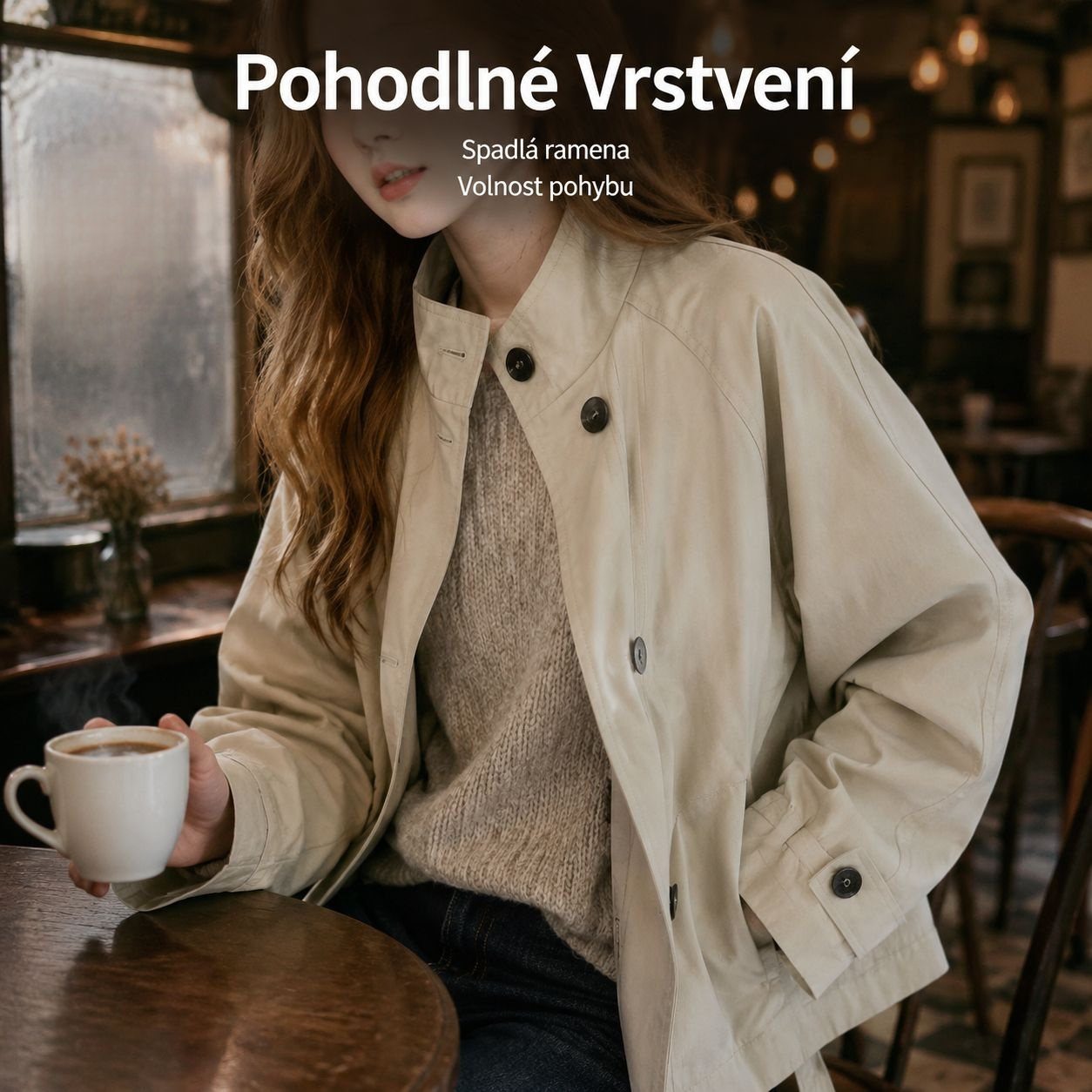 Podzimní trendy korejský minimalistický dámský trenčkot novinka