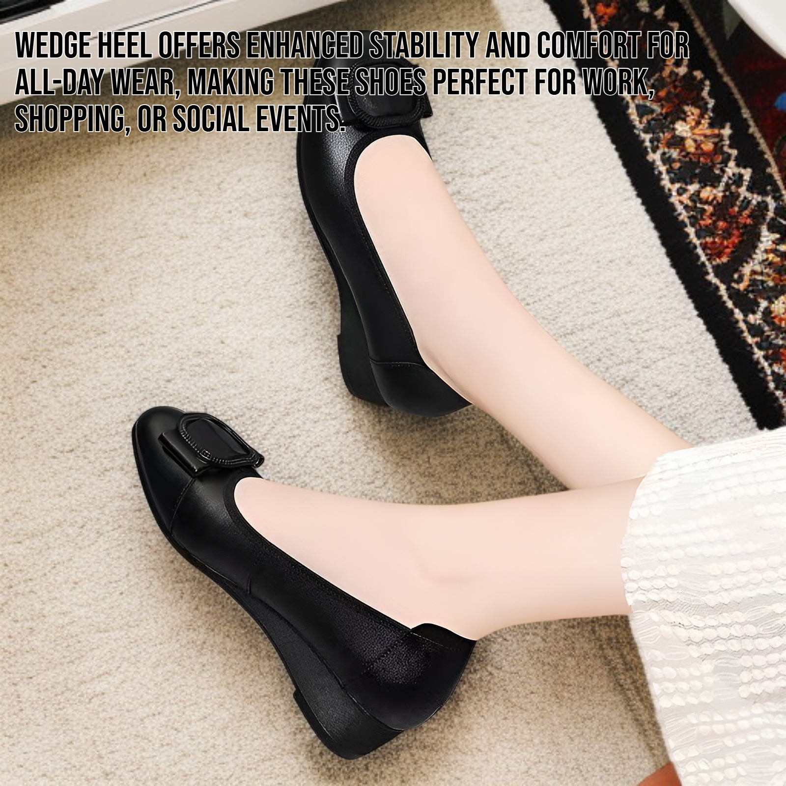 Women's low-cut wedge heel shoes