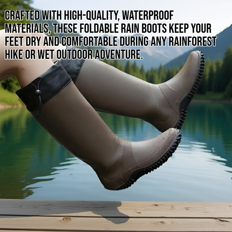 Foldable Rainforest Hiking Anti-slip Mid-calf Rain Boots