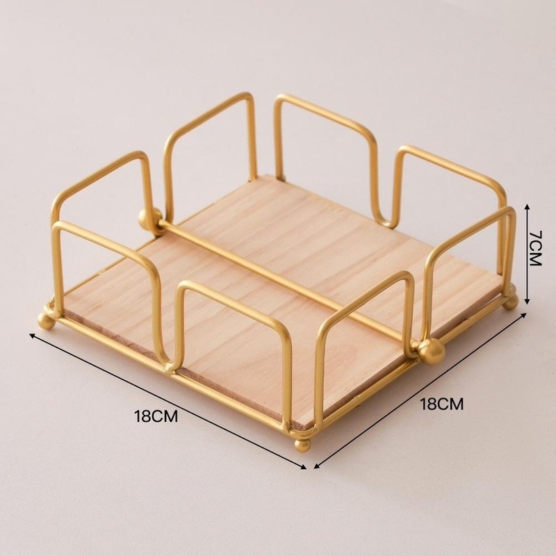 Desktop Square Iron Tissue Holder for Hotel and Cafe