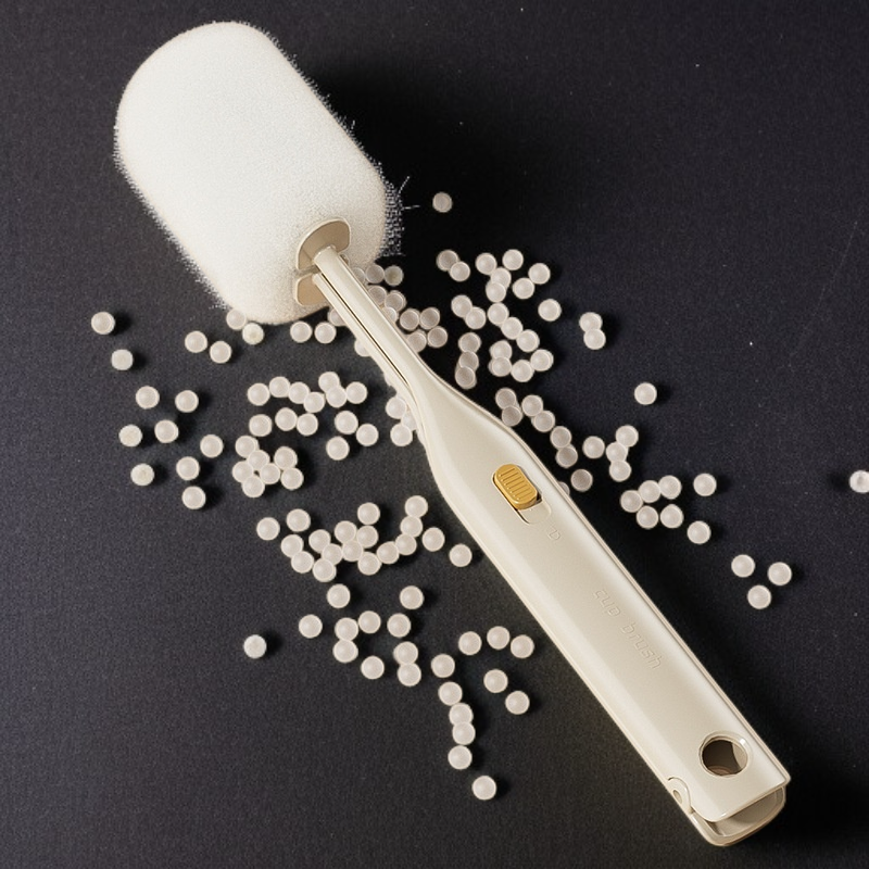 Cepillo especial de doble cabezal para limpiar vasos y biberones, diseño de mango largo