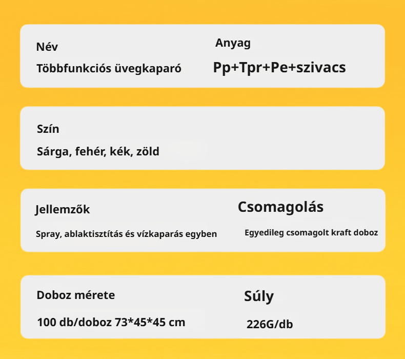 Modern, praktikus üvegtisztító kellék otthoni használatra