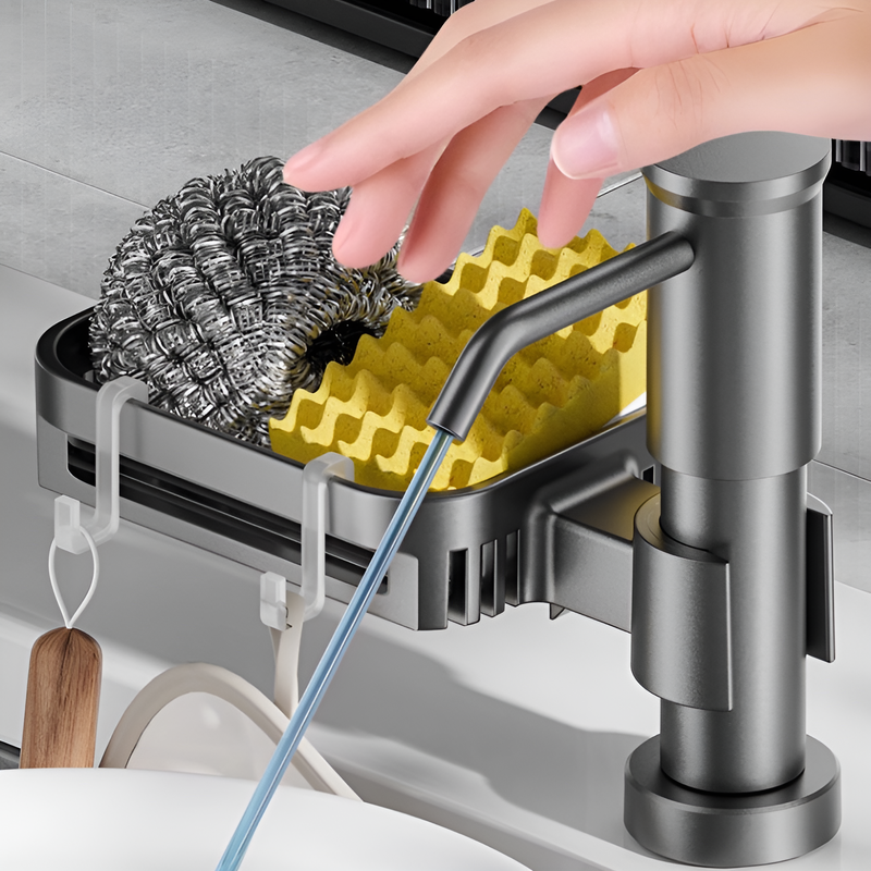 スペースアルミキッチンシンク拡張プレスソープディスペンサー