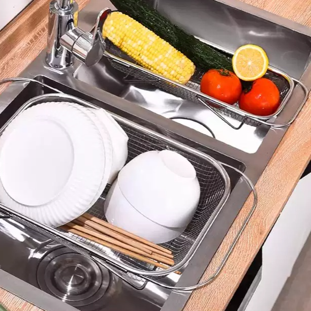 Stainless Steel Extendable Fruit and Vegetable Draining Basket