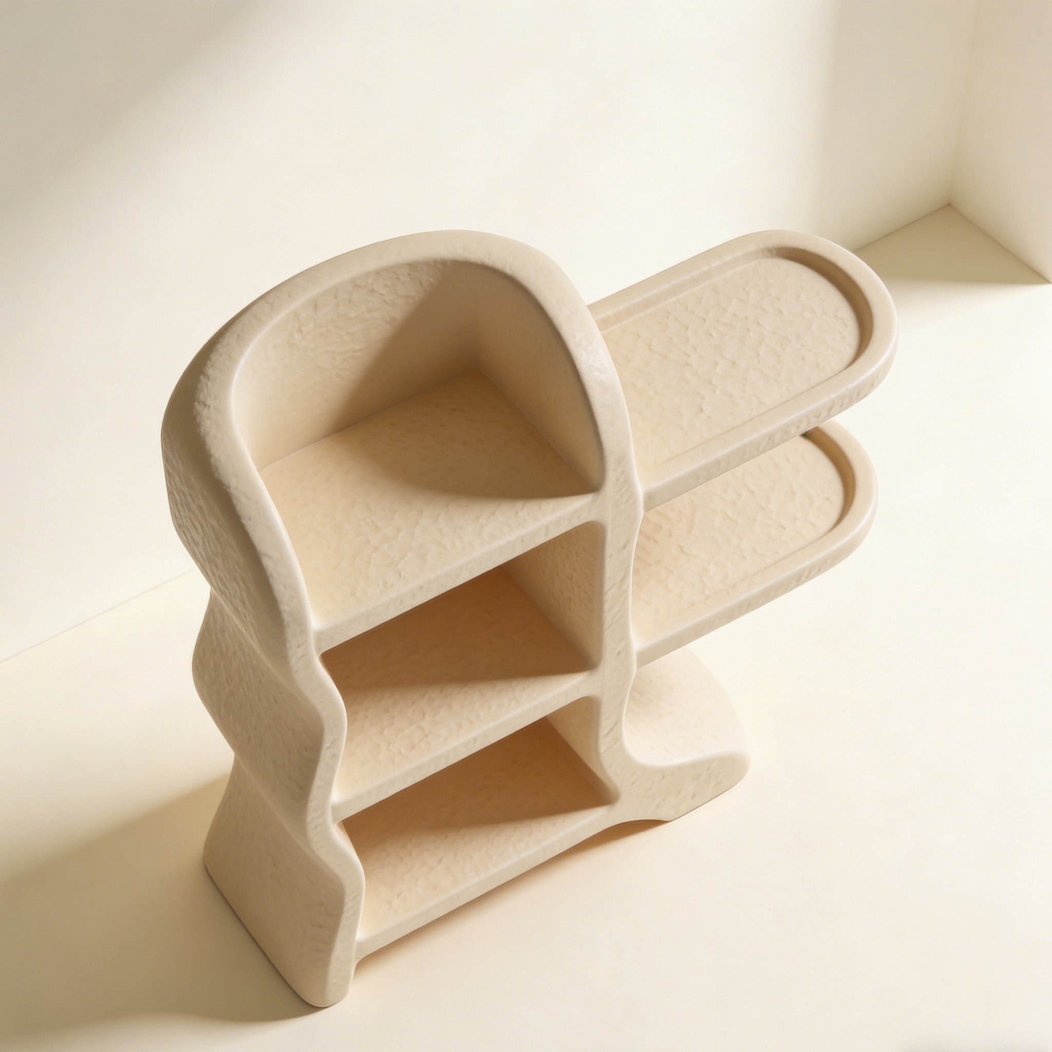 다층 책장 수납 선반 정면 이미지