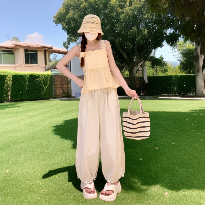 スイートカジュアルジョガーパンツ レディース 夏 涼しい通気性 スリム効果 バルーンパンツ 5色選べる