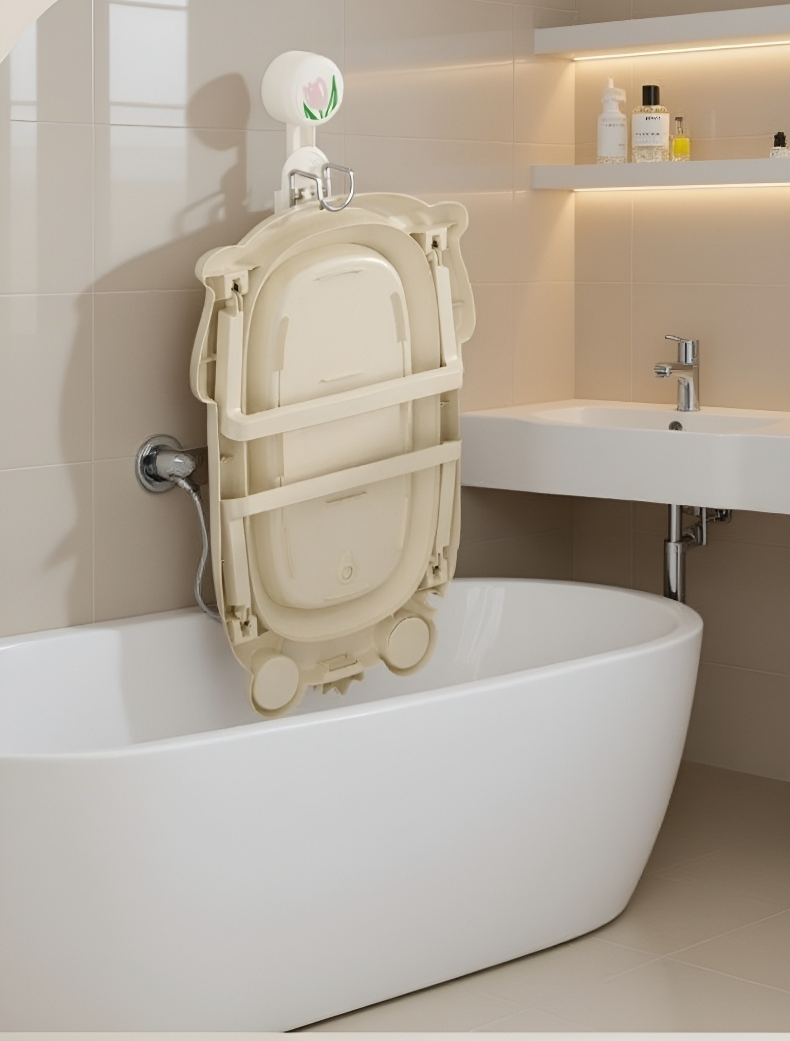 간편한 흡착식 세면대 선반 사용 예시