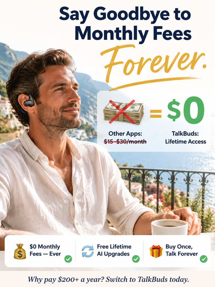 【Simultaneous Interpretation, Forever Free】Bone Conduction AI Translation Earphones