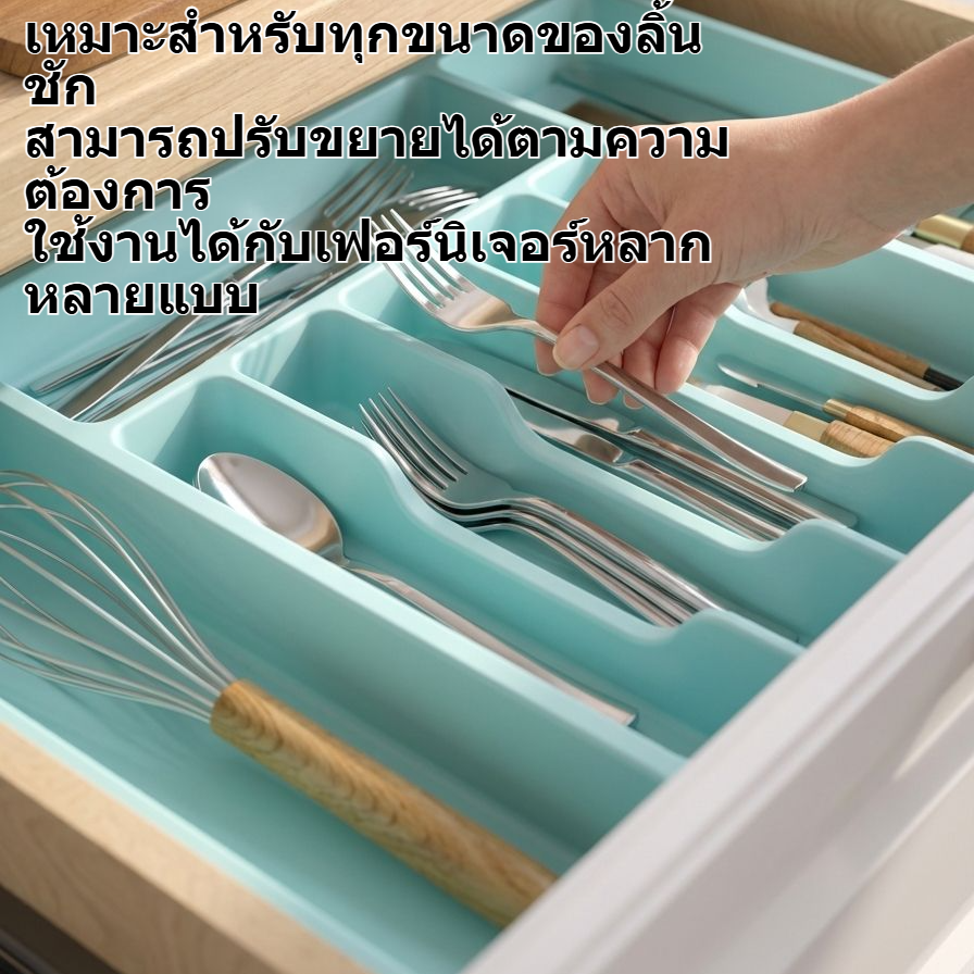 ที่จัดเก็บช้อนส้อมสำหรับลิ้นชักในครัว