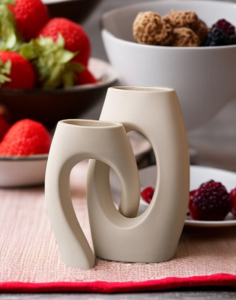 白色陶瓷花瓶歐式設計