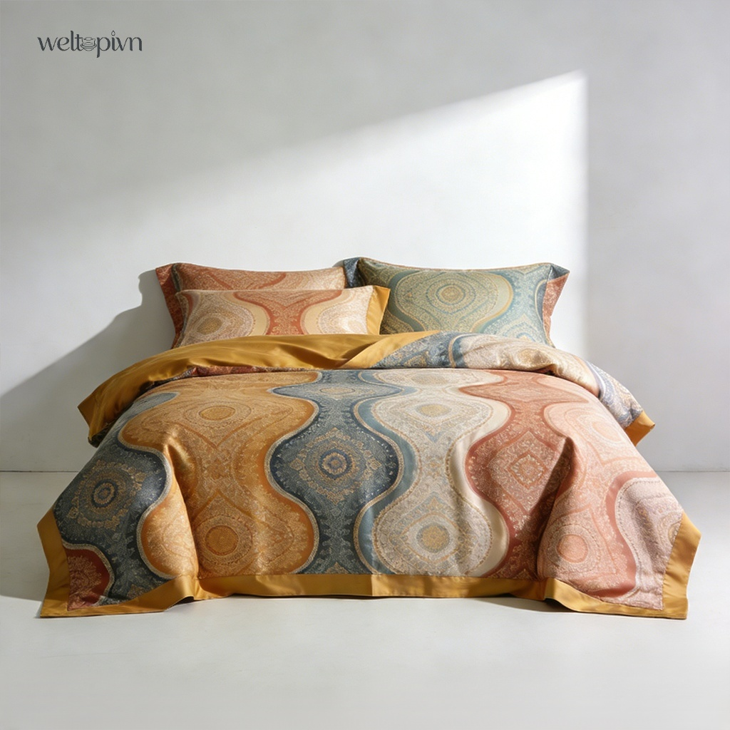 ชุดเครื่องนอน 4 ชิ้น ทำจากผ้าฝ้าย 100% - ผ้าฝ้ายแท้ 100% อ่อนโยนต่อผิวและระบายอากาศได้ดี