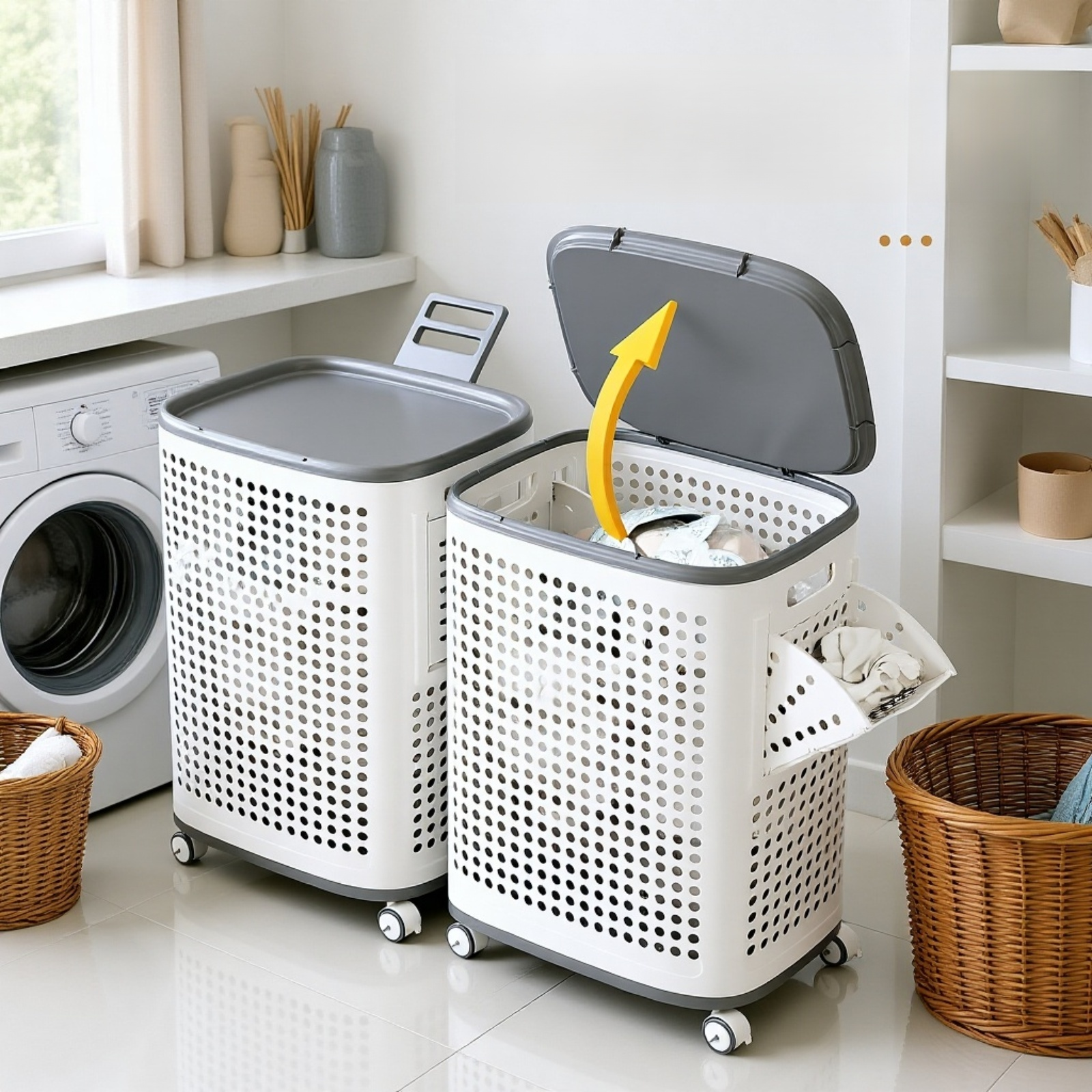 Toilet clothes storage basket