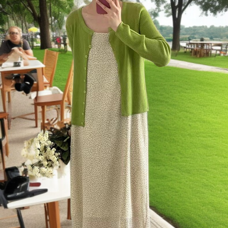 에어컨디셔너 카디건 니트 소프트 왁스 코트