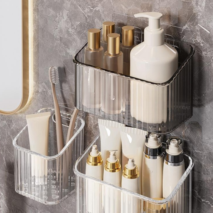 Multi-purpose Bathroom Storage Bin for Cosmetics and Accessories