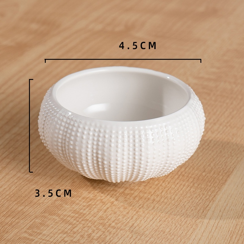 Ceramic sea urchin cup shaped dish