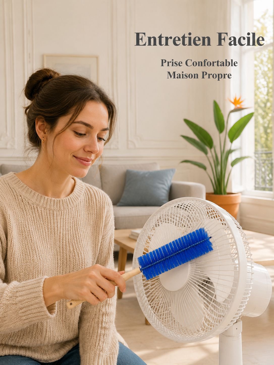 Brosse de nettoyage pour ventilateur et outil de nettoyage des fentes