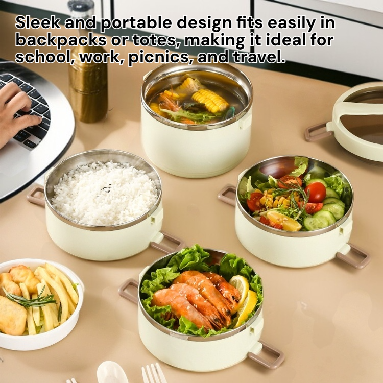 Multi-layer Insulated Leak-proof Bento Box for Commuters
