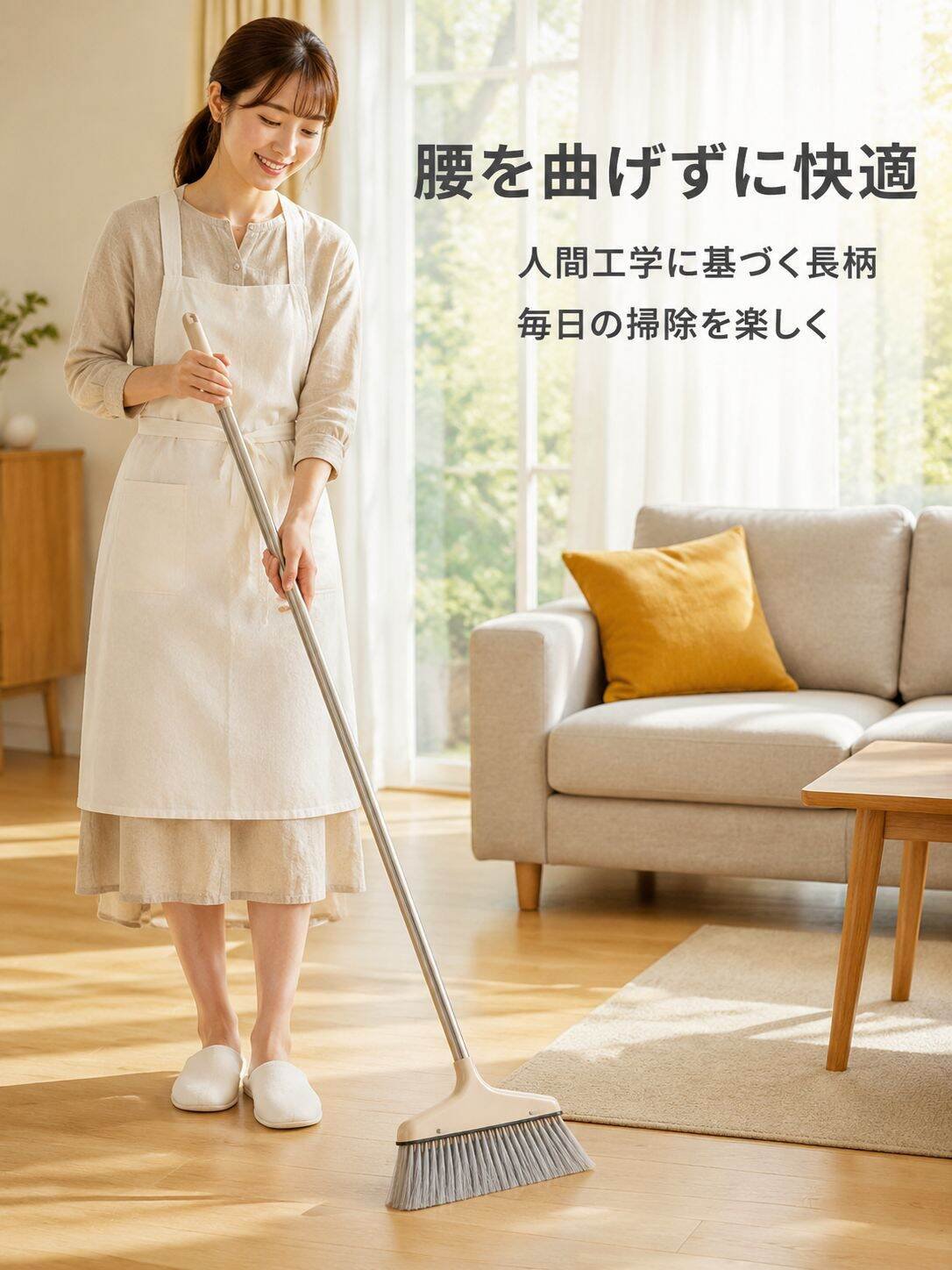多機能大型ほうきちりとりセット、スクイージー付き、家庭の毛髪を簡単に掃除
