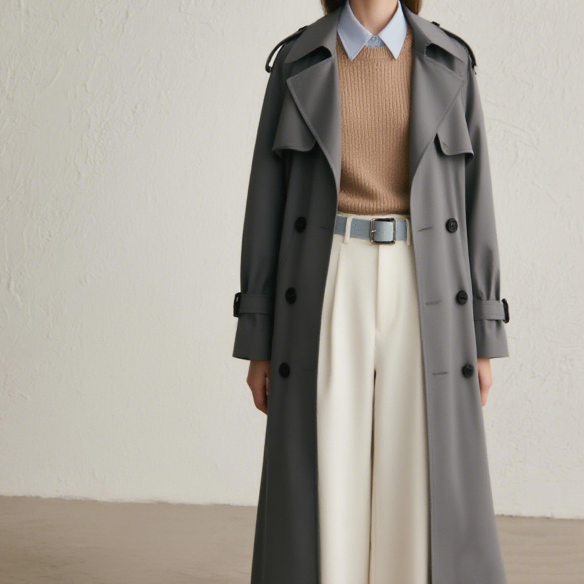 여성 비즈니스 트렌치 자켓 디테일