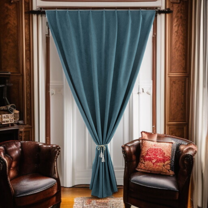 寮の寝室のカーテン ノーパンチ・フローティング・カーテンの取り付け 遮光カーテン 遮光カーテン