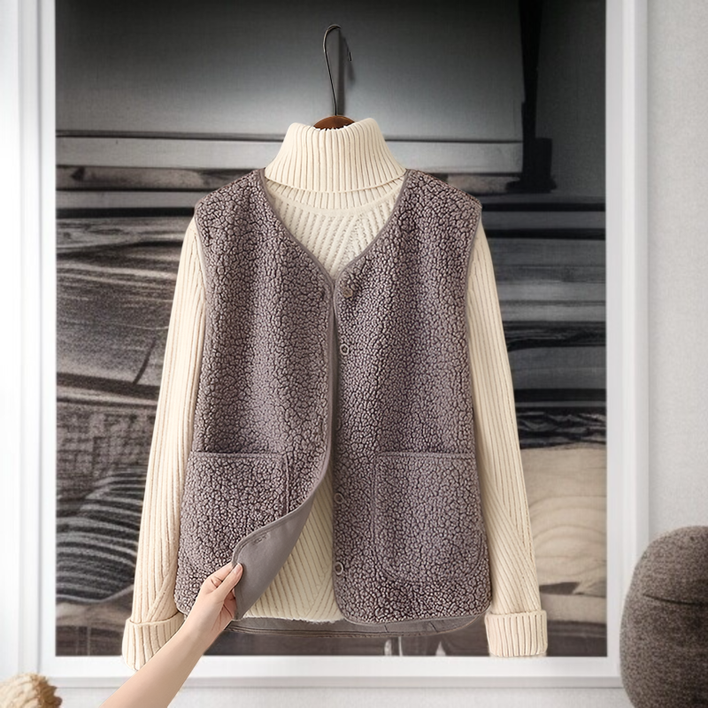 2025年秋冬新作 レディース ファー裏地ベスト 無地 万能 アウター ショート丈 カジュアル おしゃれ