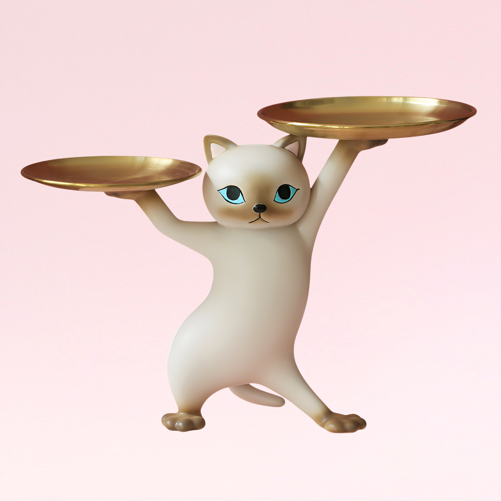 Elegantes Katzen-Deko-Tablett für Schlüssel und Schmuck – Verspieltes Wohnaccessoire für den Tisch