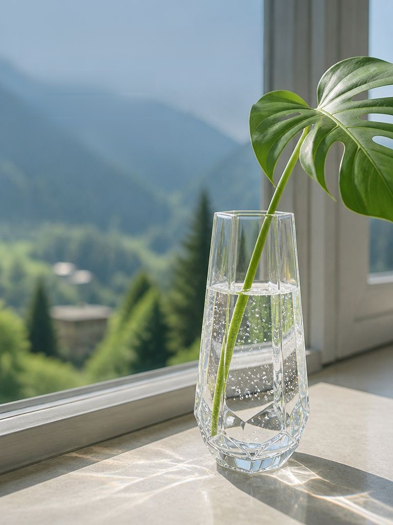 Schlichte Dekovase aus transparentem Glas