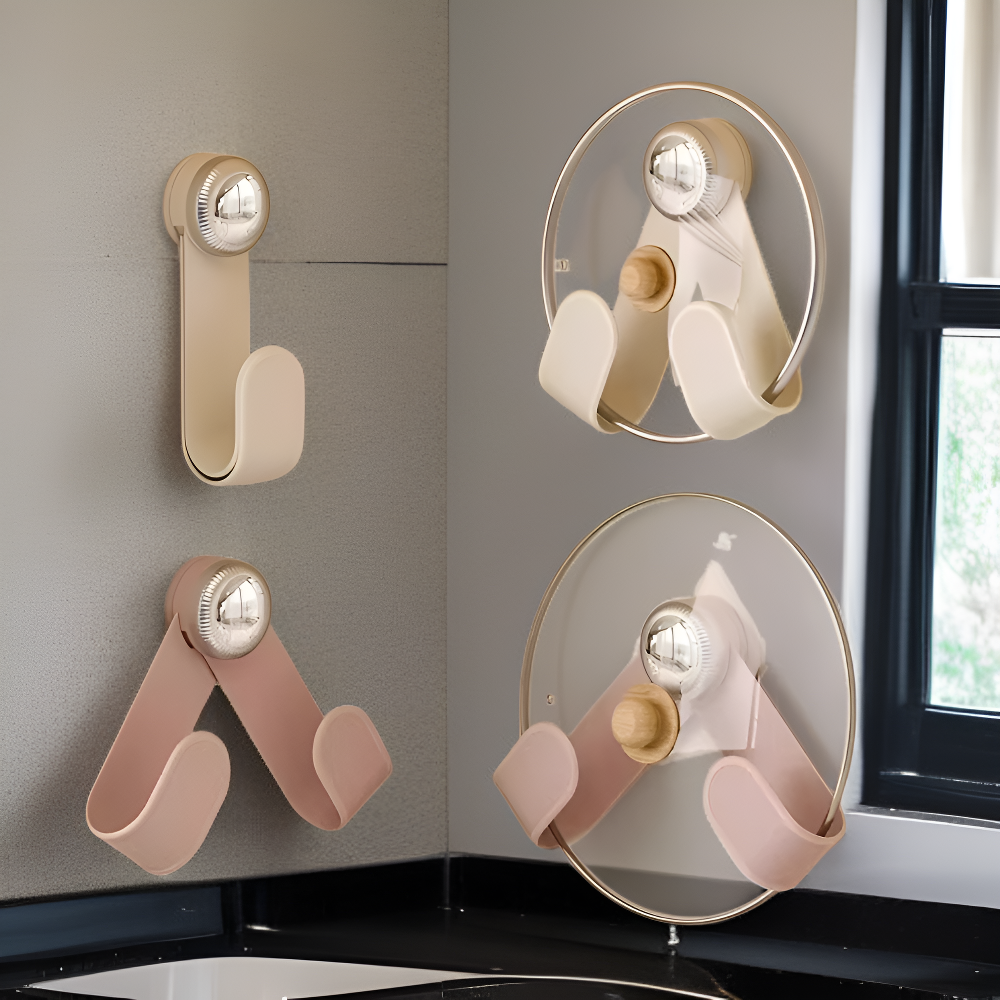 가정용 다기능 흡착식 냄비뚜껑 수납 선반 벽걸이형