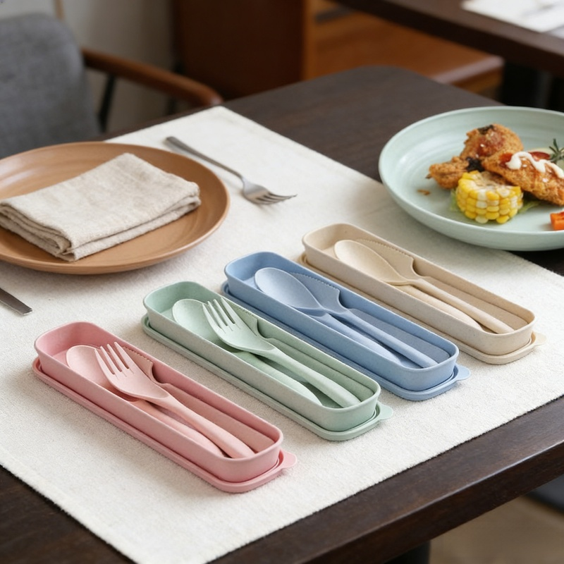 成人可擕式塑膠刀叉勺三件套