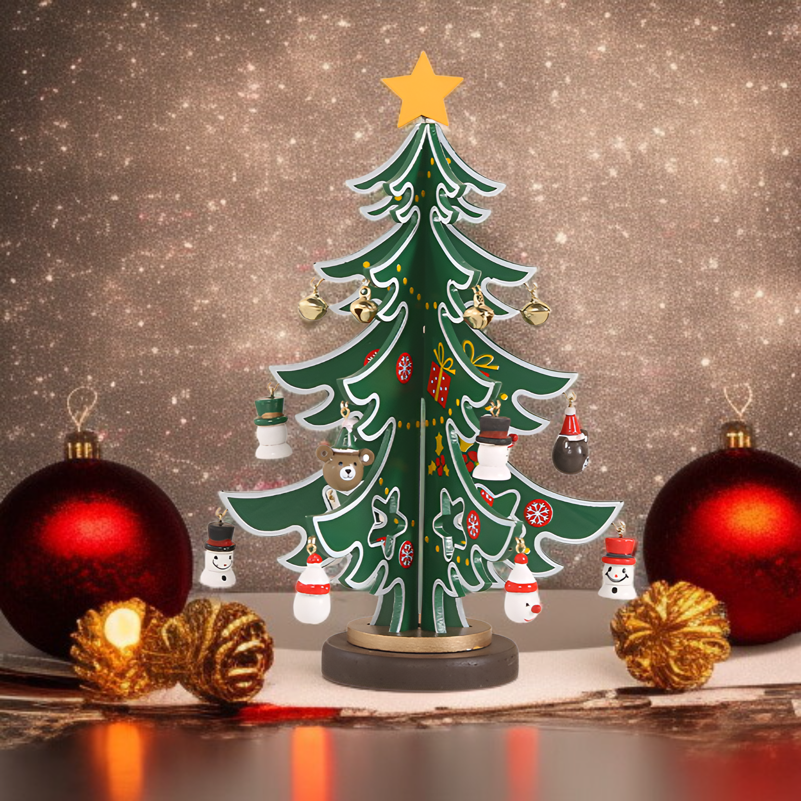귀여운 작은 탁상용 나무 크리스마스 트리