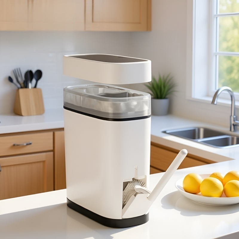 위생적인 화장실용 뚜껑 달린 쓰레기통