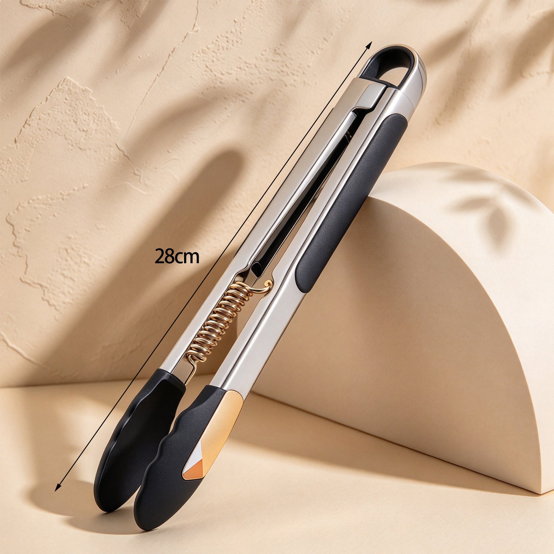 Stainless steel cooking tongs for everyday meal preparation