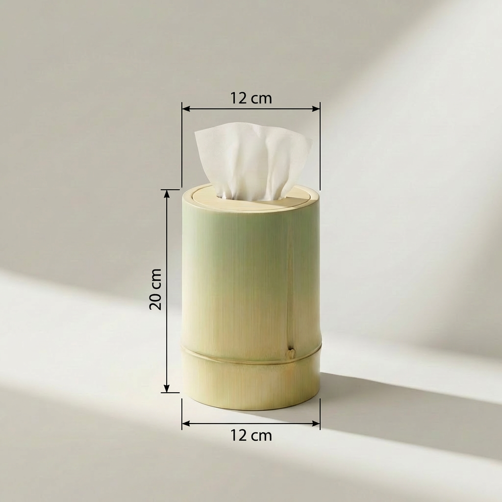 リビングに置いた竹節ティッシュボックスのイメージ